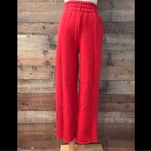 Good American Red High Waist Sweat Pants NEW